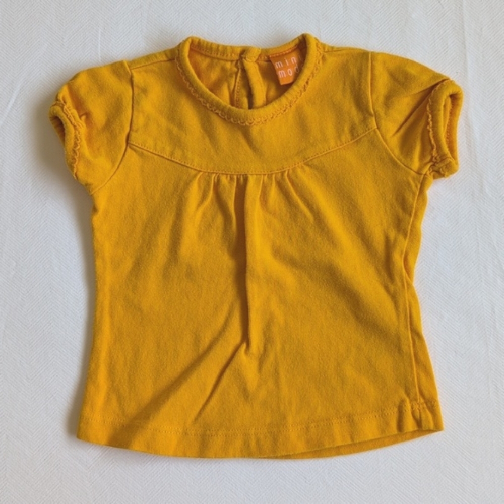 mini mode orange-yellow cotton t-shirt 6-9 months baby girl